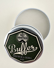 Buffer extra-firm beard and moustache / mustache wax 10g tin for white grey hair
