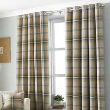 Paoletti Aviemore Tartan Faux Wool Eyelet Curtains