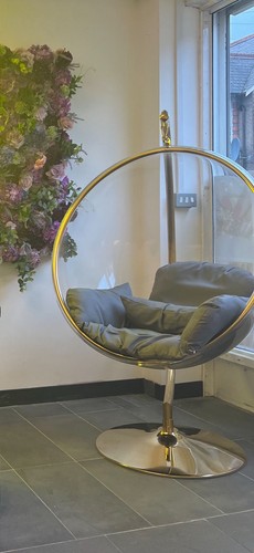Dfs grey swivel chair - grey, gold