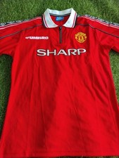Manchester United Classic Football Shirt 1998 1999 2000 Home Remake Adult XL