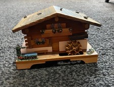Vintage 1970's Cuendet Swiss Chalet Wooden Musical Jewellery / Trinket Box