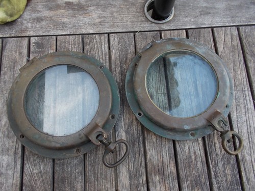 Two vintage bronze ships - vintage,