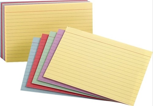 400 ruled coloured index cards - 400,