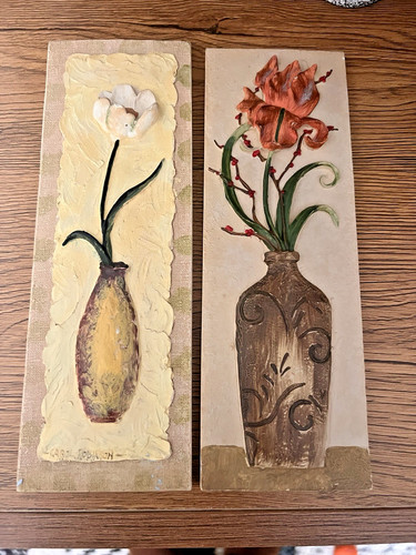 Handcrafted floral wall plaque - floral,