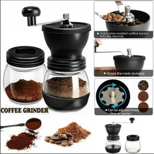 Manual Coffee Bean Grinder Adjustable Coarseness Ceramic Hand Held Mill Maker UK