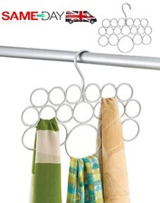 Scarf Holder with 18 Rings Wardrobe Organiser for Scarves Ties - UK