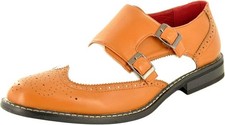 Mens Leather Monk Shoes Double