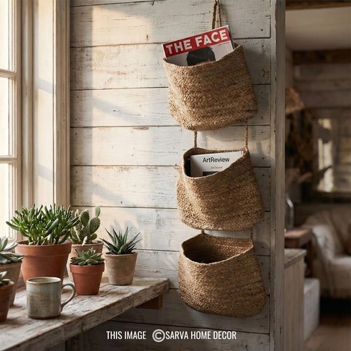 Handmade jute trio hanging - trio,