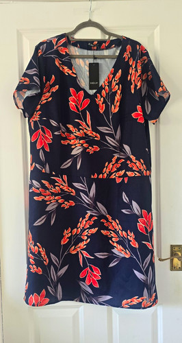 Sheilay navy floral - floral, dress