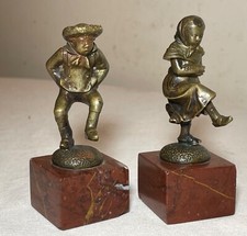 Pair of antique bronze marble