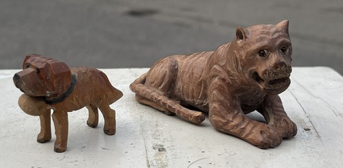 Carved wooden animals - carved,
