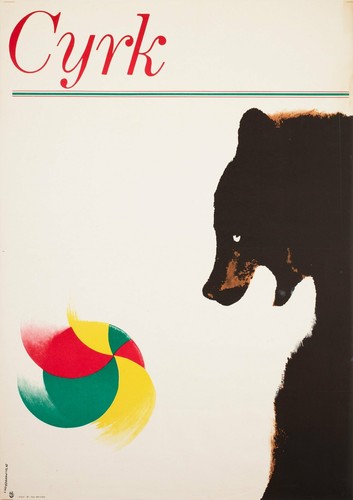 Cyrk polish circus poster - cyrk, bear