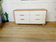 Anthropologie Monza Faux-Leather Six Drawer Chest Rrp £2490 R43