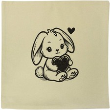 40cm x 40cm 'Sweetheart Rabbit' Canvas Cushion Cover (CV00037941)