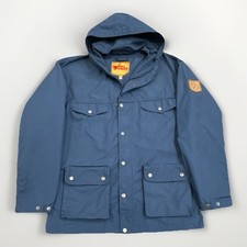 FJALLRAVEN Greenland Original Hooded Jacket Parka Windbreaker Anorak Blue Size M