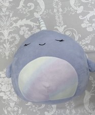 Squishmallow 16" Naomi The Narwhal 2021 Plushie Soft Toy - Great Condition