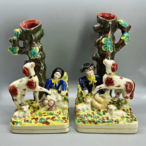 Pair vintage staffordshire - of,
