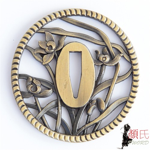 Alloy tsuba hand guard plate