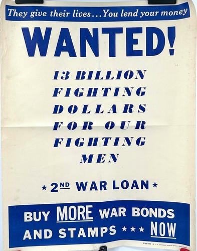 Original 1943 wwii wanted war - wwii,