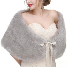 Winter Bridal Faux Furs Shawl