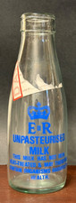 Antique Royal Glass Unpasteurised Milk Bottle Made for Queen Elizabeth II