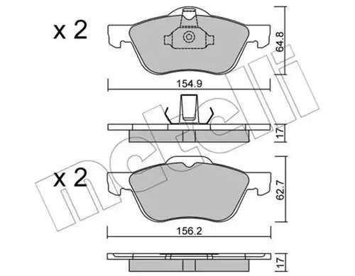 Brake pads 0489 - brake, metelli