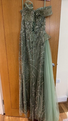 Khaki green prom - prom, dress