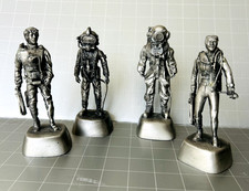 Set of 4 Pewter/White metal Diving figurine Sport, N Sea, Brass helmet, Navy