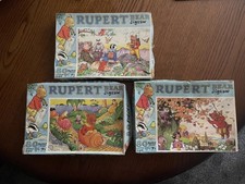 3 Vintage Rupert Bear complete  jigsaws  see in full description
