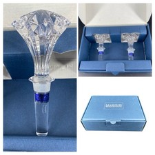 New Waterford Marquis Brookside Wine Stopper Pair (2) Crystal Original Box Set