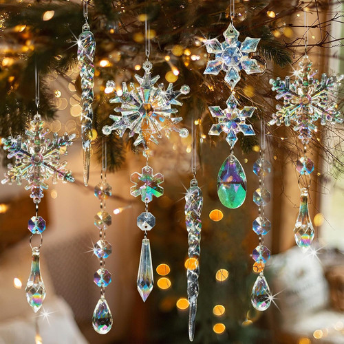 18pcs crystal christmas tree - crystal,