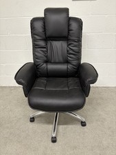 East River Pier 17 Office Chair Black Faux Leather Swivel Office Chair RRP £629