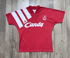 1991/92 Liverpool Adidas Equipment Home Football Shirt Size Medium Mens Candy