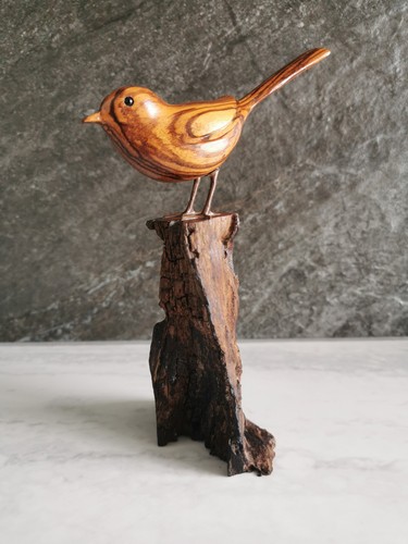 Vintage wooden bird zebrano - vintage,