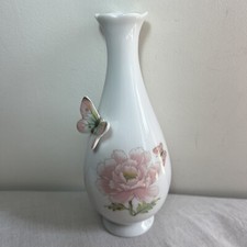Vintage St Michael Marks And Spencer Bud Vase Butterfly 3D Ceramic 6.5” 1986