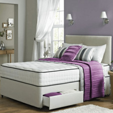 Divan Bed Set Available in Various Headboard Shades With Memory Foam Mattress