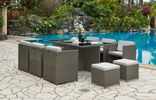 Rattan Garden Dining Set Outdoor 11 Piece Garden Set Conservatory Patio Set