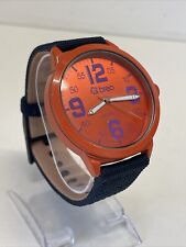 Breo Ladies Oversize Designer Watch - Orange Case / New Blue Barbour Strap