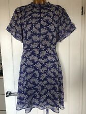 Oasis Blue Floral Angel Sleeve Dress SEEN ON Holly Willoughby UK 10