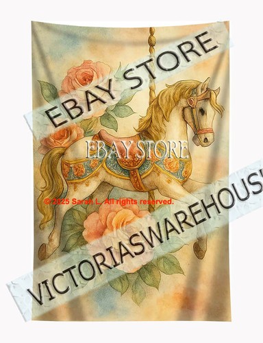 Vintage floral horse - vintage,