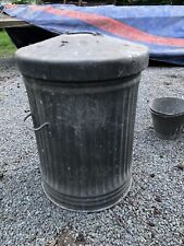 Large Original galvanised Corrugated Dust Bin Make Nice Garden Planter Vintage