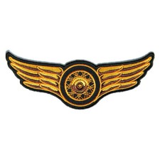 Embroidered winged wheel - embroidered,