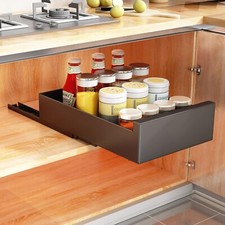 SAYZH Pull Out Cabinet Drawer for Cupboard (43CM x 25CM x 9CM), (Black)