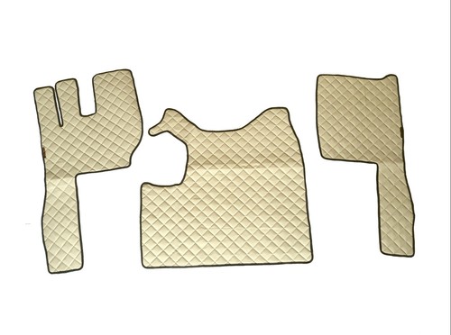 Beige eco leather floor - beige,