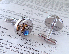 Sapphire Steampunk Cufflinks