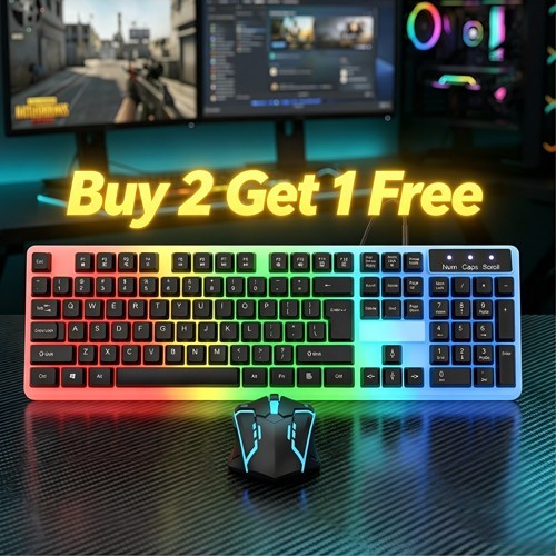 Wired gaming keyboard mouse - wired,