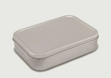 Tobacco Tin Silver With Hinged