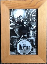 The Beatles Group Band Shot photo image in wood Pine Frame 18cm x 13cm