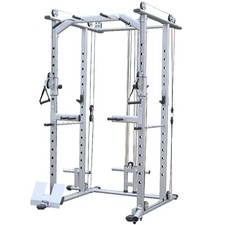 Power Rack Squat Cage with Cable Pulley System Home Gym Weight Lifting Training