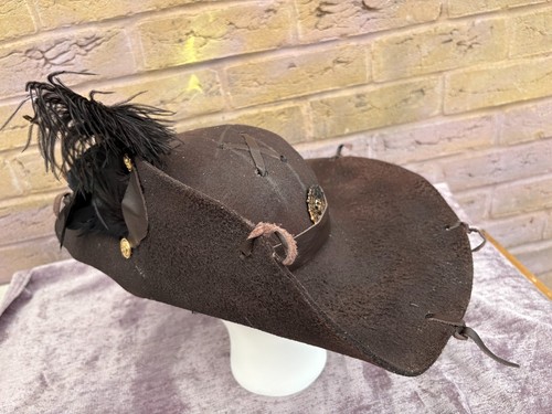 Brown distressed pirate hat - brown,